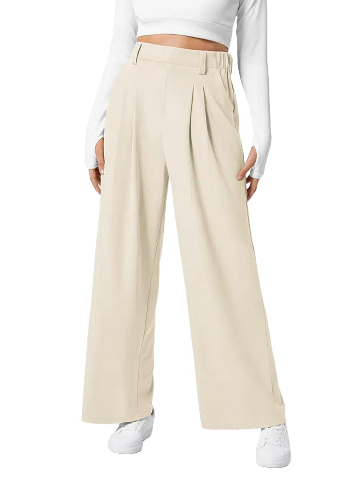 Textured Wide-Leg Pants