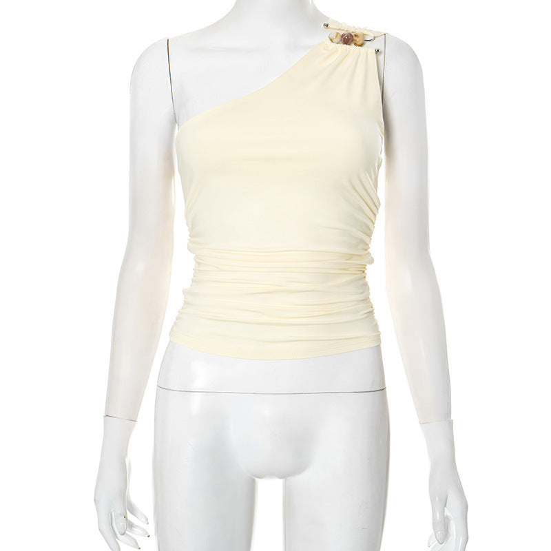 Ruched One-Shoulder Top