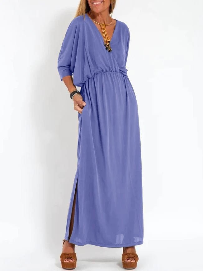 V-Neck High-Waisted Dress