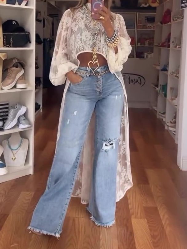 Lace High-Low Top