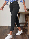 High-Waisted Cropped Skinny Jeans