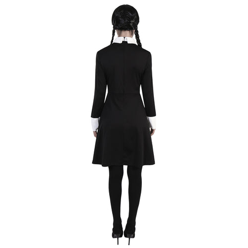 Contrast-Collar Skater Dress