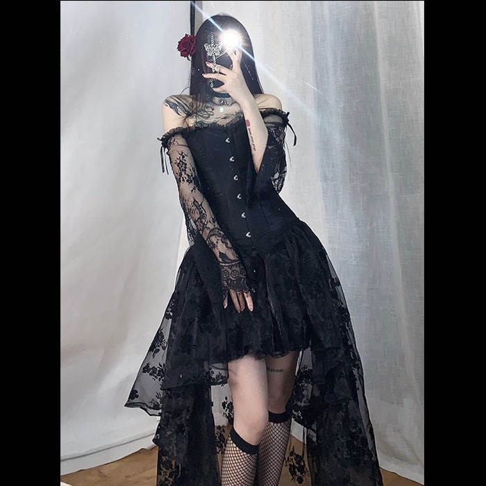 High-Low Lace Corset Dress