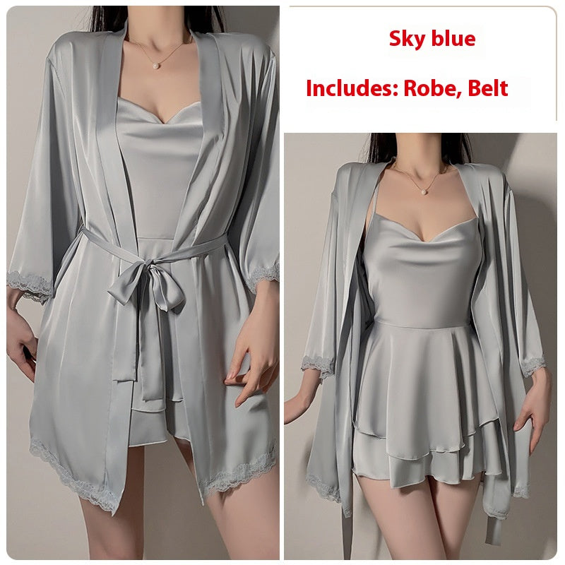 Ruffle Nightdress & Robe — Separates