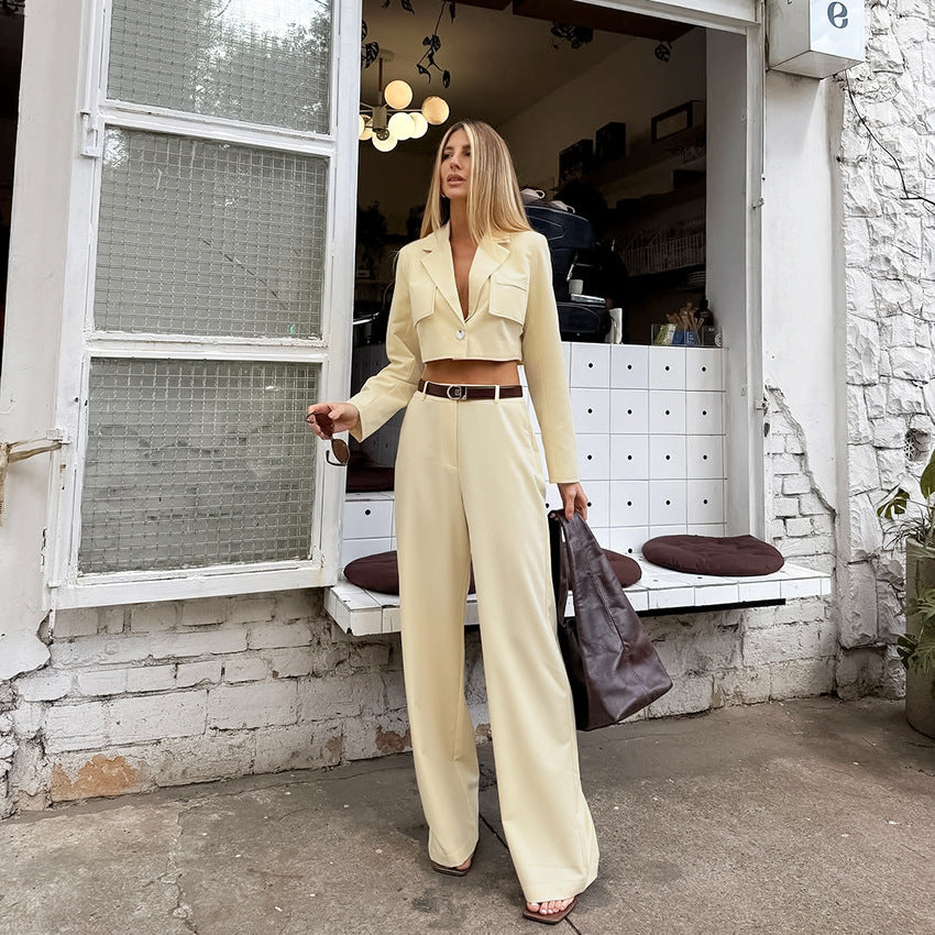 Cropped Jacket & Pants Set