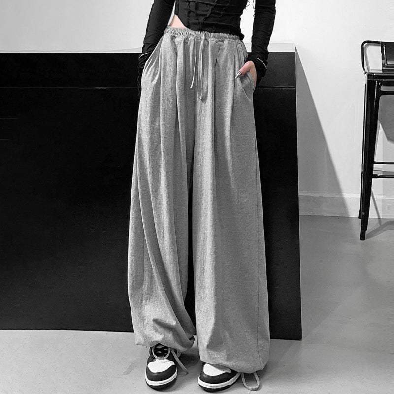 Flowing Wide-Leg Pants — Gray