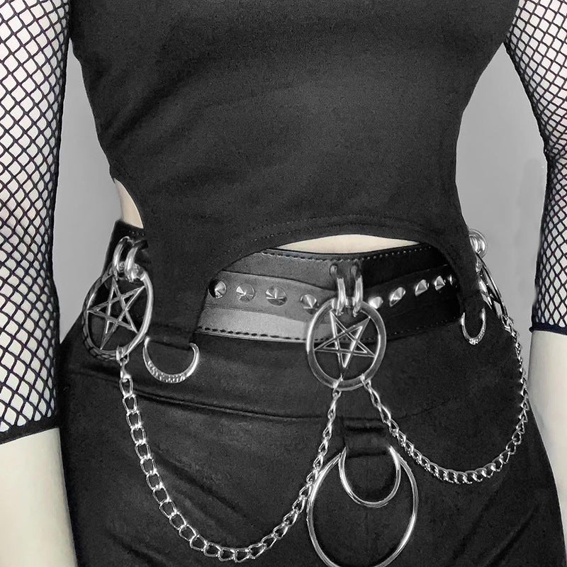 Chain-Detail Faux-Leather Shorts