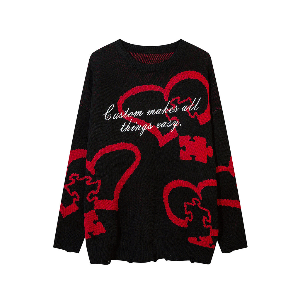 Graffiti Heart Knit Sweater