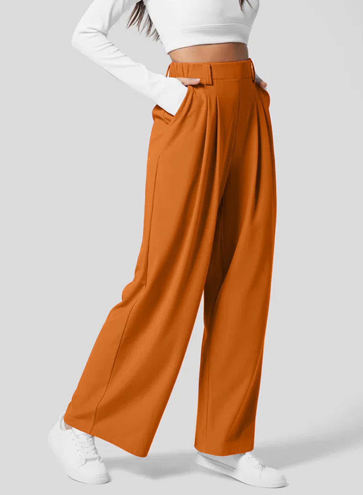 Textured Wide-Leg Pants