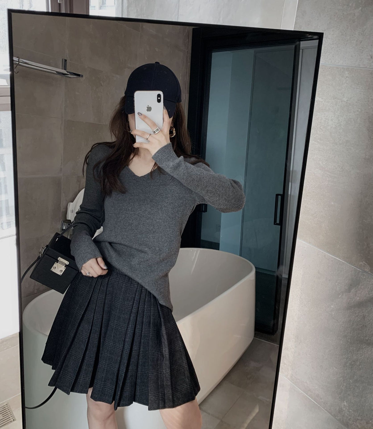 Pleated Plaid Mini Skirt