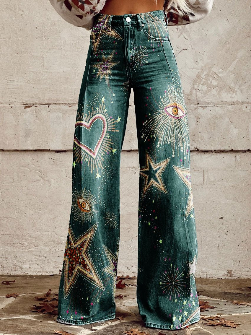 Printed Flare Pants