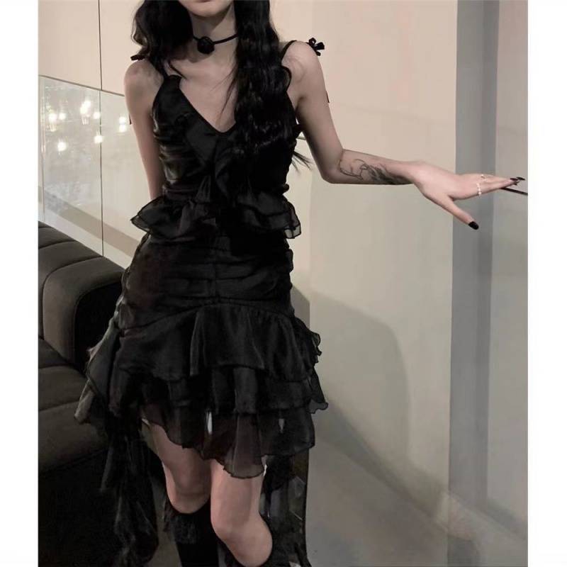 Asymmetric Ruffle Dress