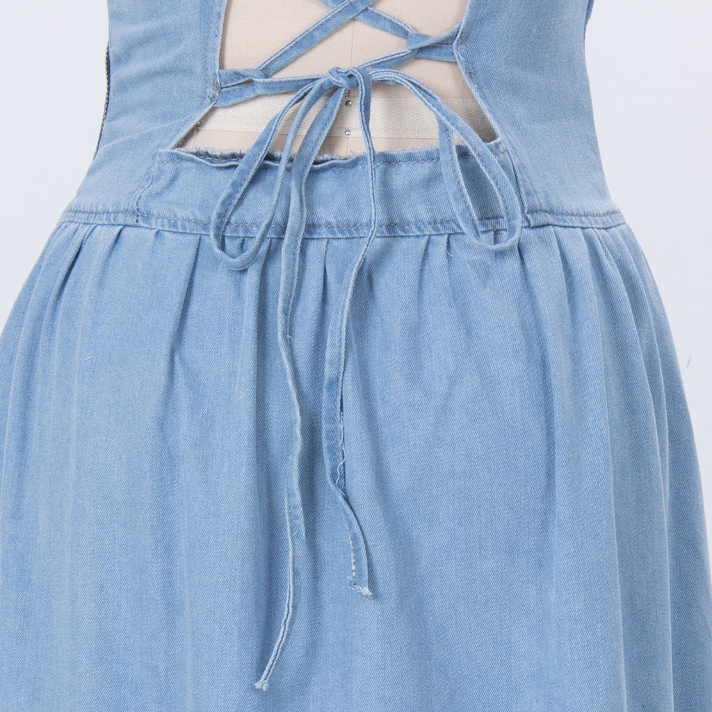Sleeveless Denim Maxi Dress