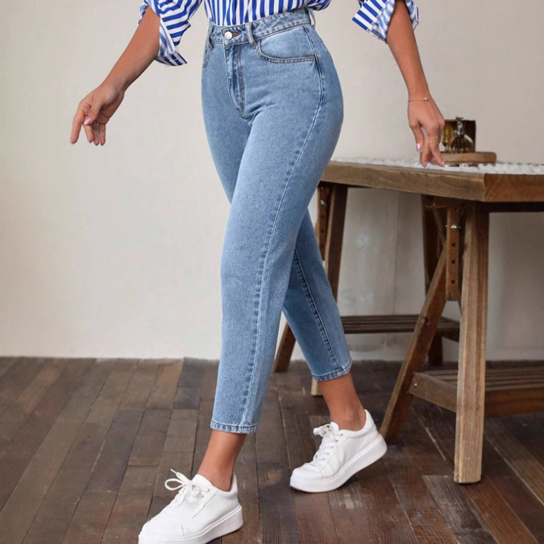 High-Waisted Cropped Skinny Jeans