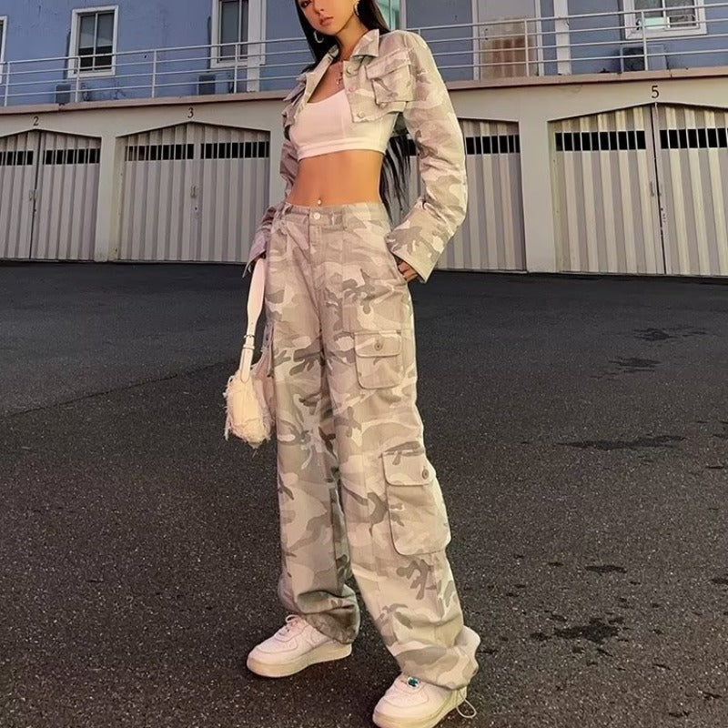 Camouflage Wide-Leg Jeans