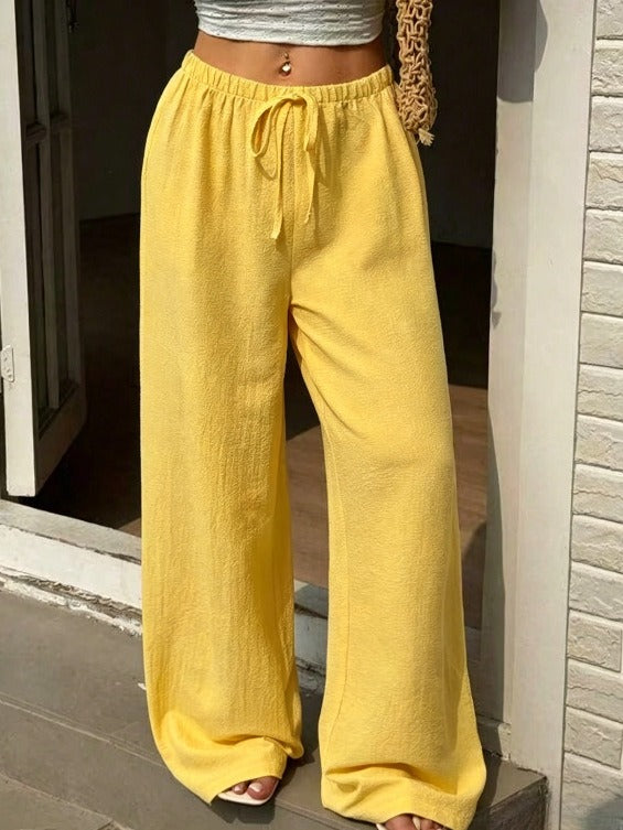 Tie-Waist Wide-Leg Pants