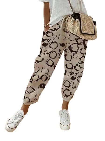 Printed Cropped Harem Pants