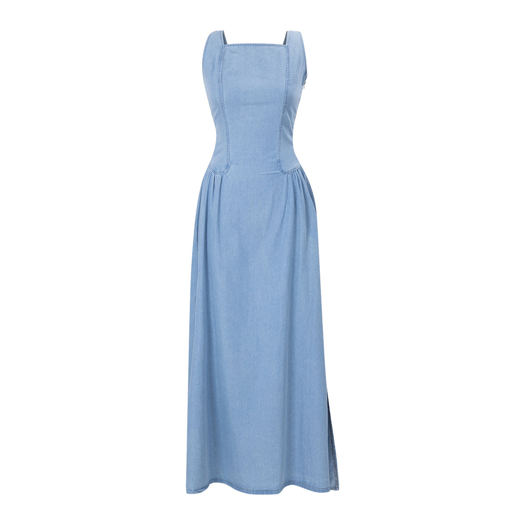 Sleeveless Denim Maxi Dress