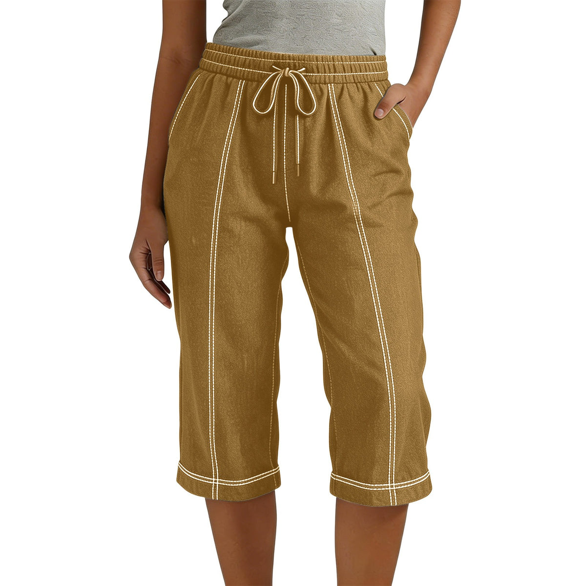 Tie-Waist Capri Pants