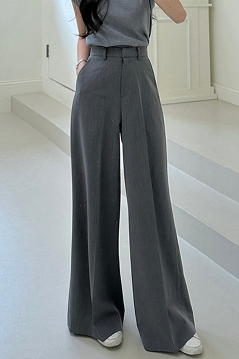 Draped Wide-Leg Pants