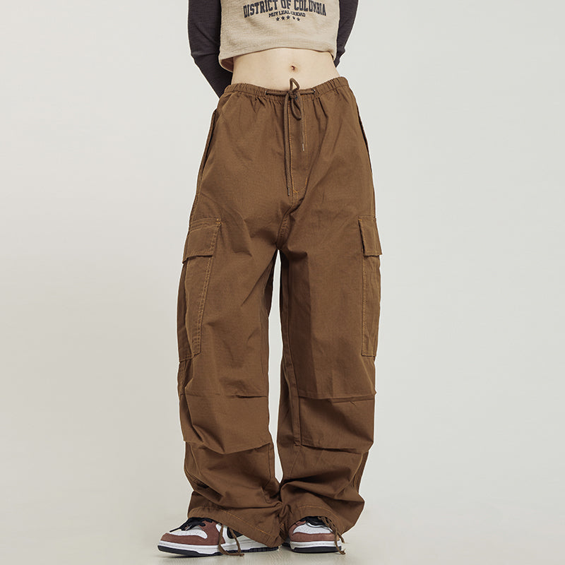 Multi-Pocket Wide-Leg Cargo Pants