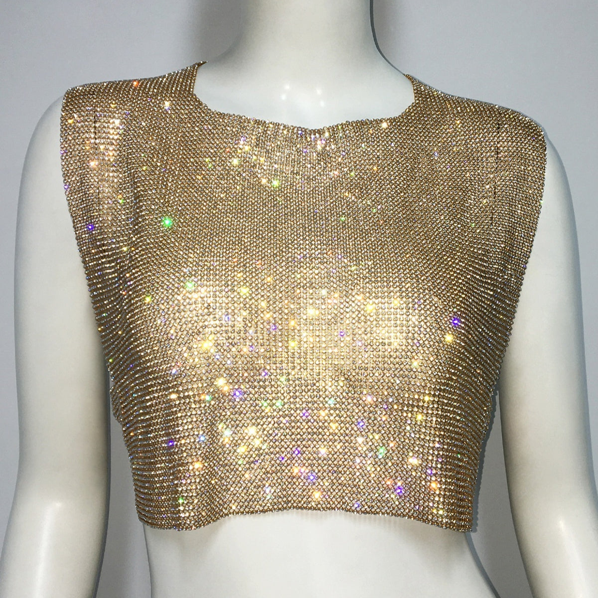 Metallic Mesh Sleeveless Top