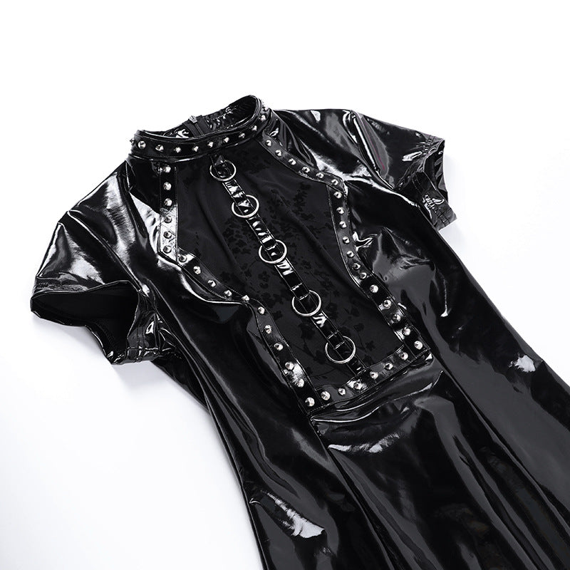 Studded Glossy Mini Dress