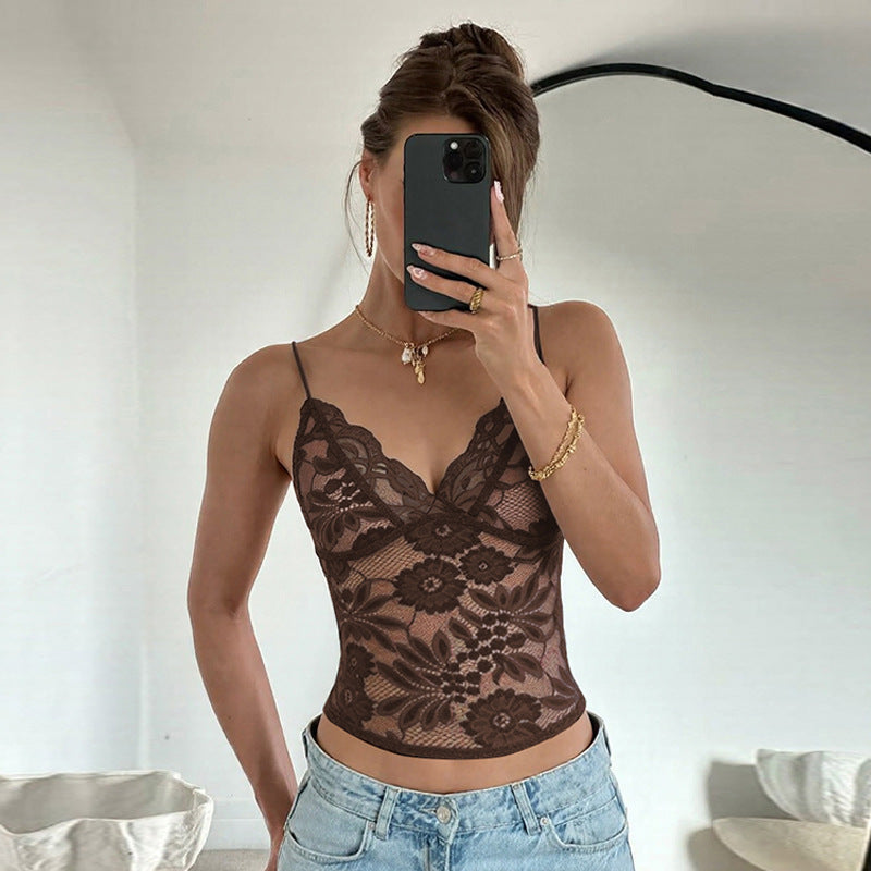 Sheer Floral Lace Camisole