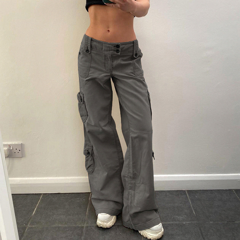 Washed High-Waisted Straight-Leg Jeans
