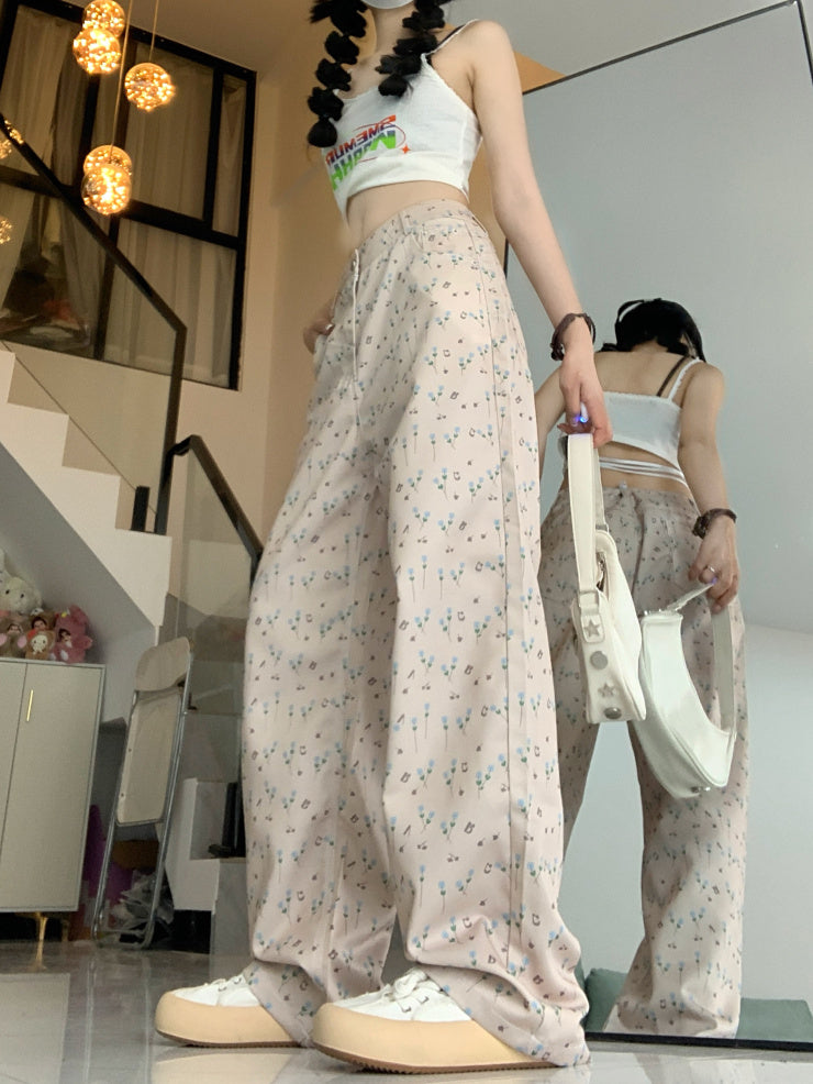 Floral Wide-Leg Pants