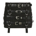 Multi-Buckle Mini Skirt