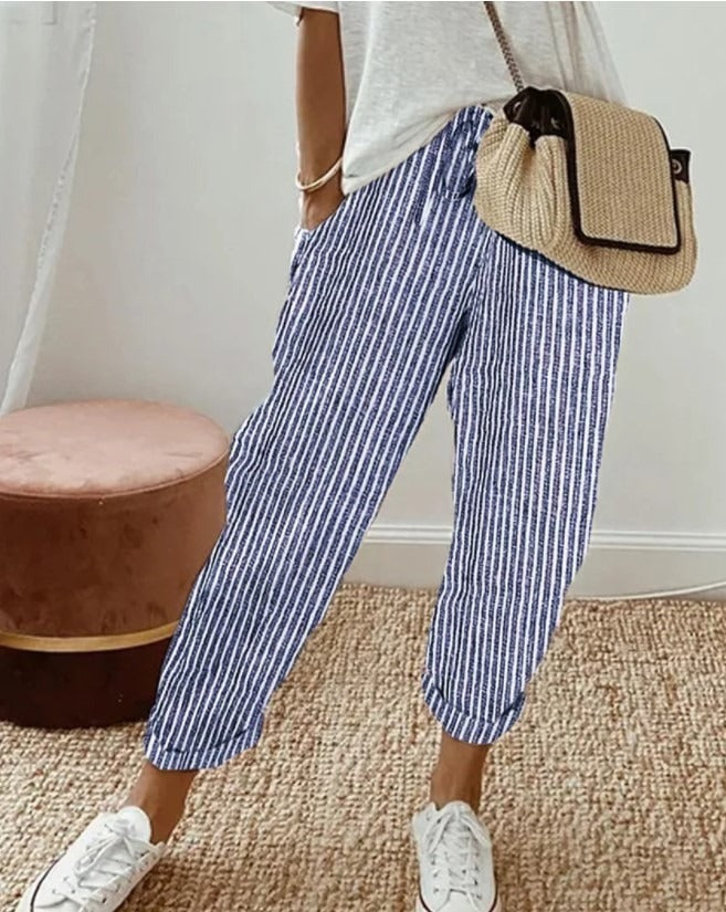 Striped Drawstring Pants