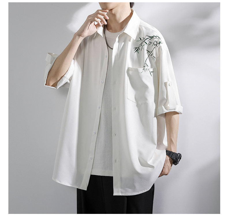Botanical-Print Short-Sleeve Shirt