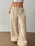Textured Pull-On Pants
