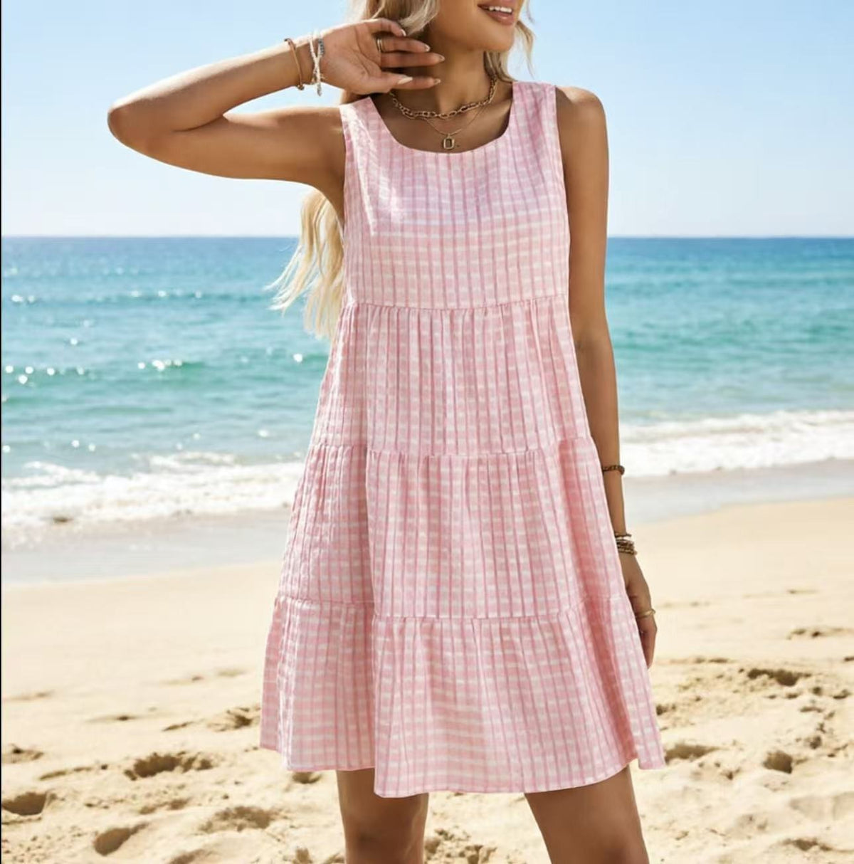 Tiered Sleeveless Mini Dress