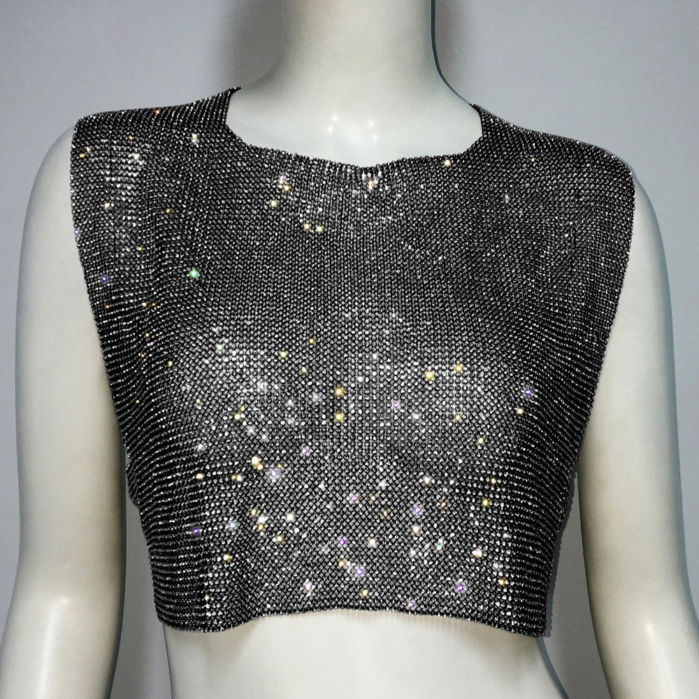 Metallic Mesh Sleeveless Top