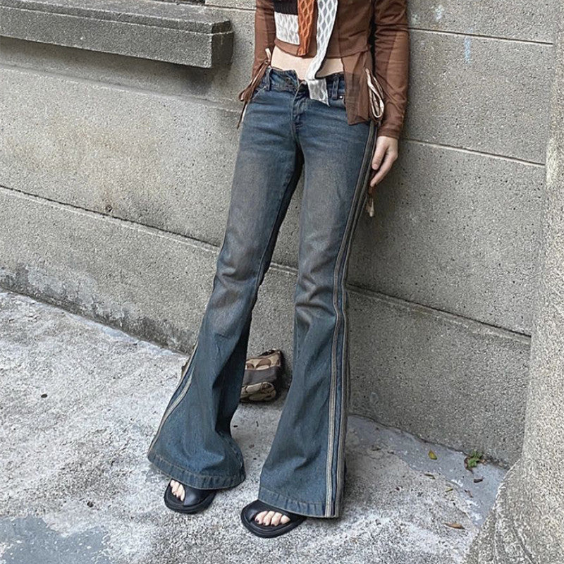 Side-Stripe Flare Jeans