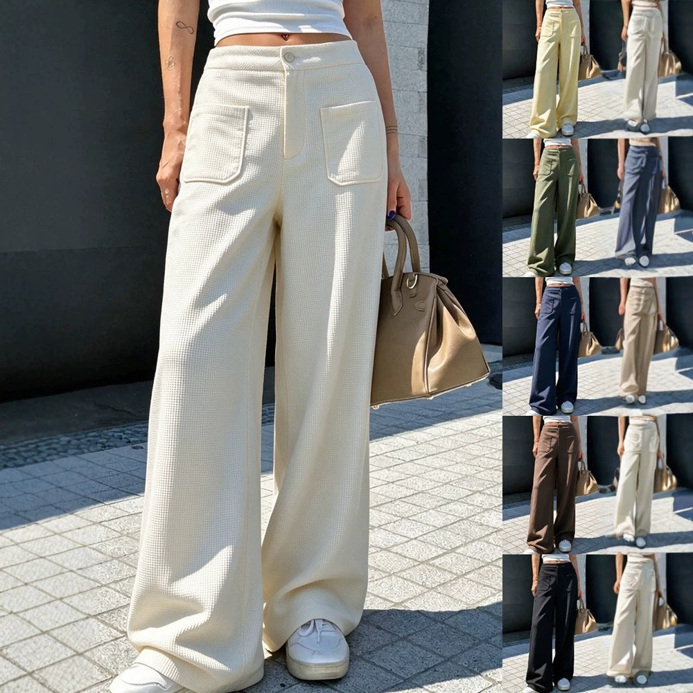 Patch-Pocket Wide-Leg Pants