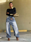 Layered Washed Jeans