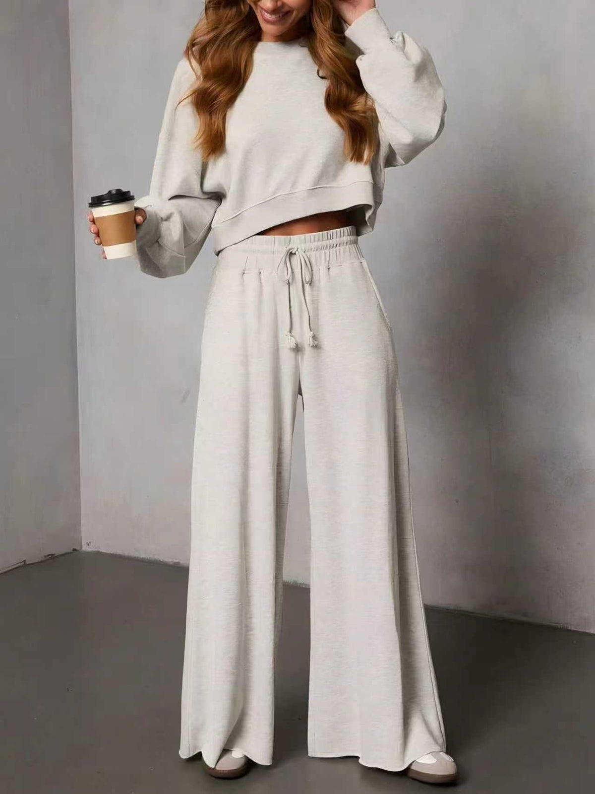Tie-Waist Wide-Leg Pants