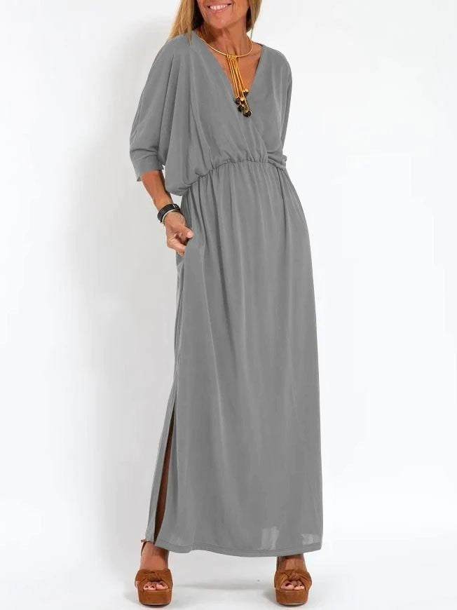 V-Neck High-Waisted Dress
