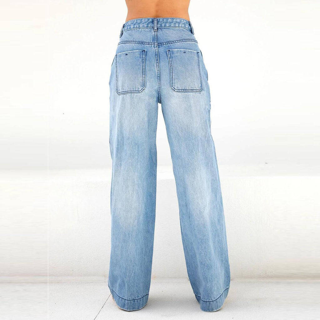 Relaxed High-Waisted Wide-Leg Jeans