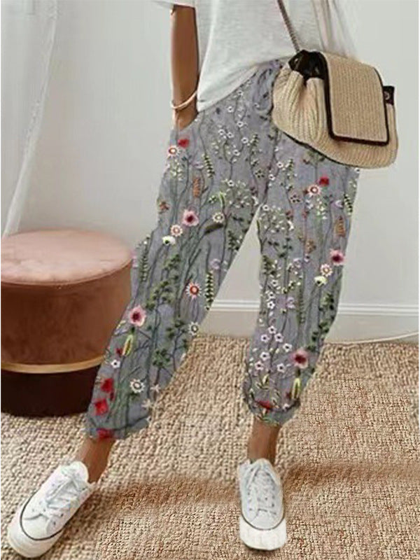 Printed Cropped Harem Pants