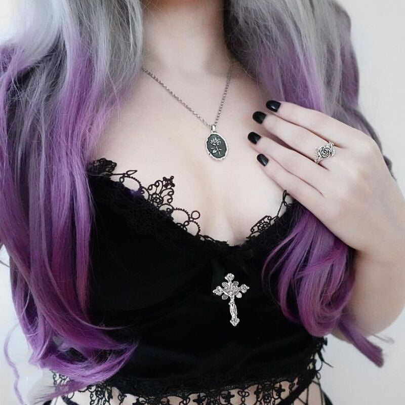 Cross-Detail Lace-Trim Bralette