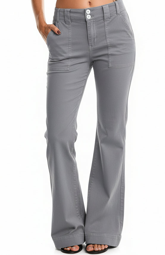 Zip-Pocket Bootcut Pants