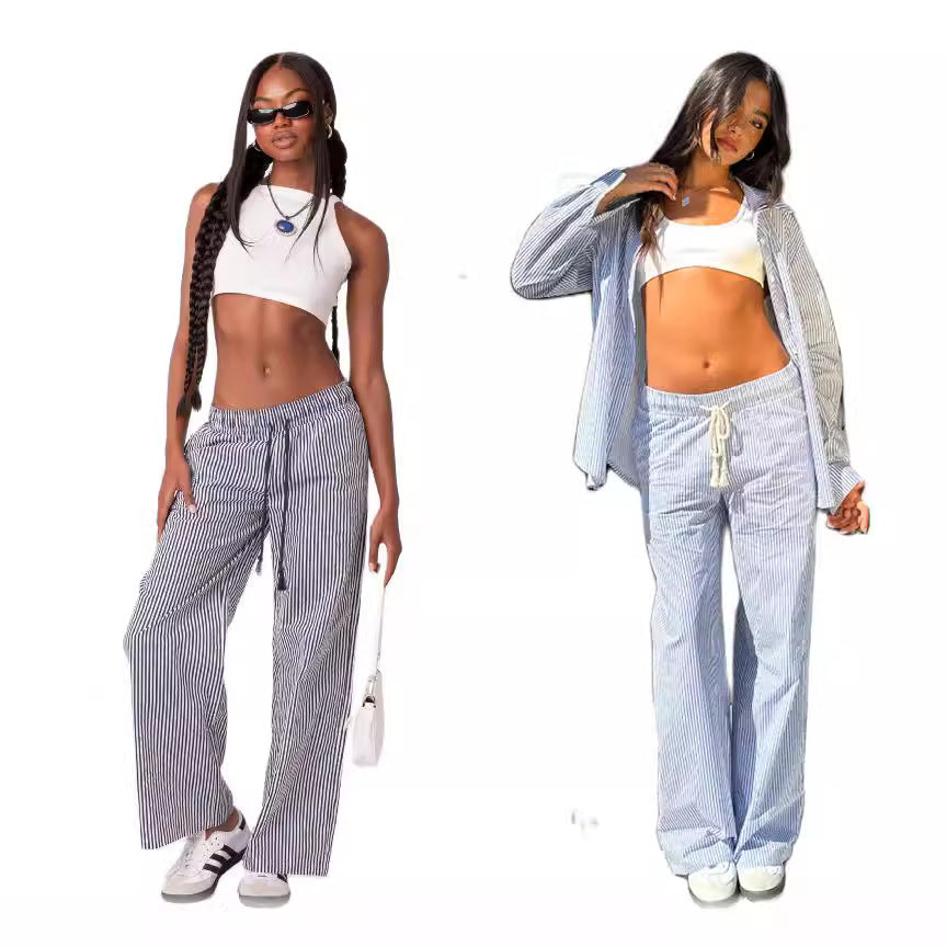 Striped Drawstring Pants
