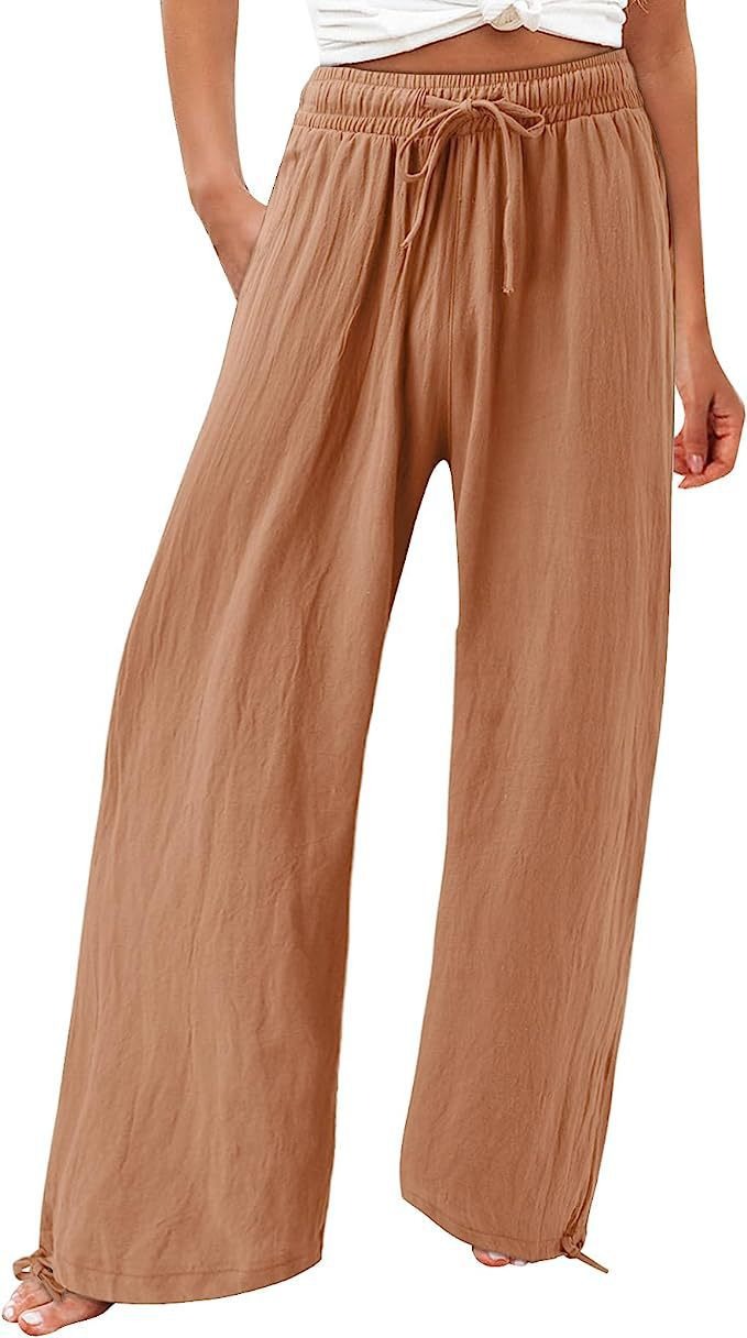 Drawstring Wide-Leg Pants