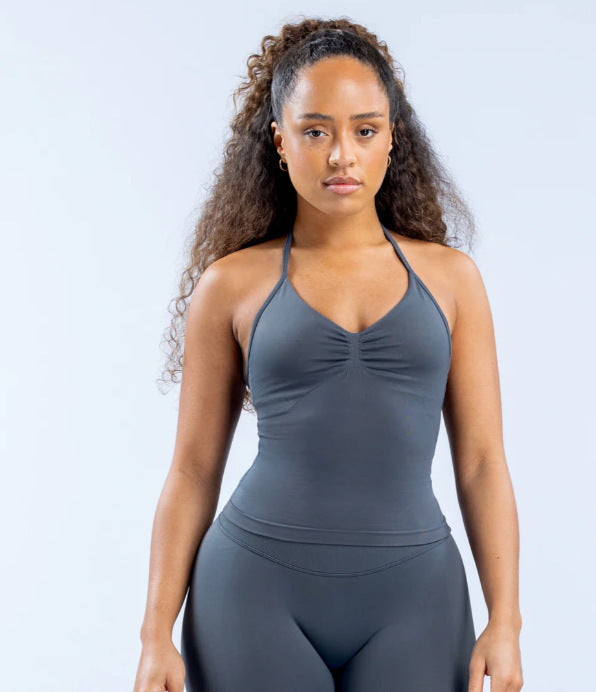 Ruched Halter Sports Top — Top or Shorts Set