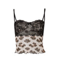 Leopard-Print Lace-Trim Cami