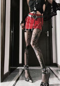 Spiderweb-Print Sheer Tights